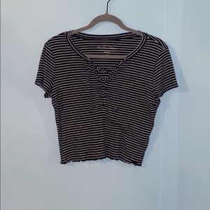 Black & White Stripped Hollister T-Shirt